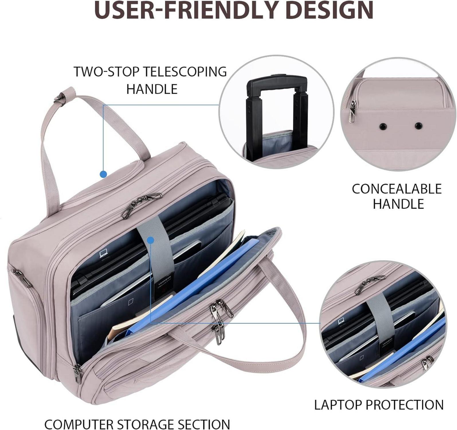 Rollende Laptoptasche mit Rädern für 15,6 Zoll Laptop