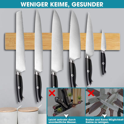 Magnetleiste Messer Holz Bambus Starker Magnet ohne Bohren 40cm