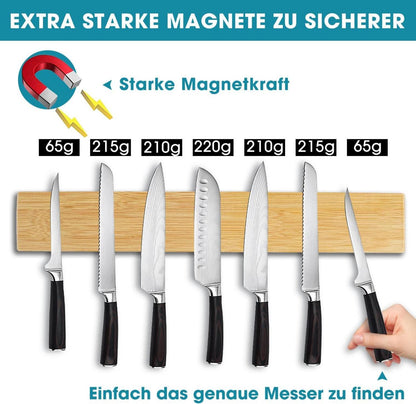 40cm Magnetleiste Messerhalter Bambus Wandmontage Platzsparend