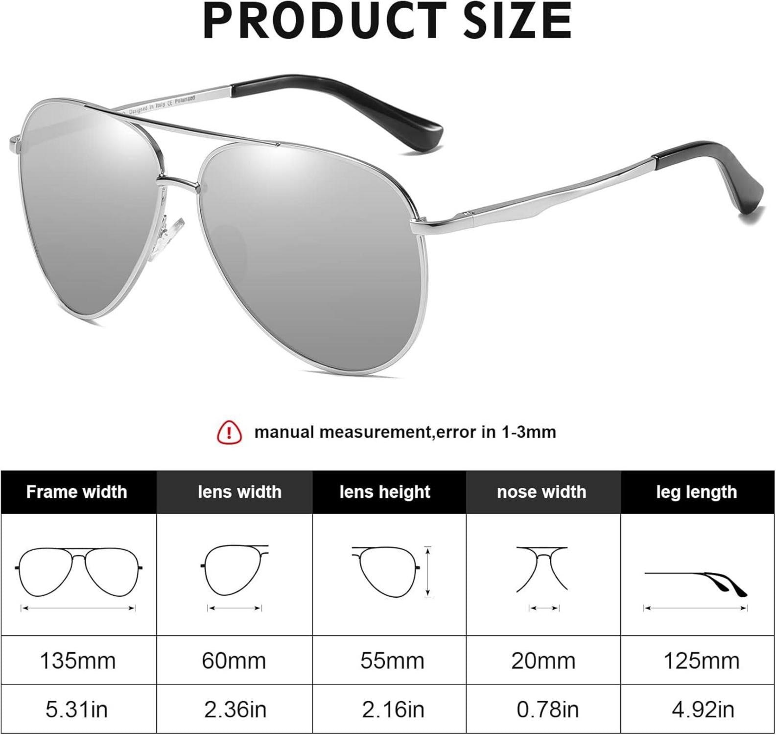 Polarisierte Pilotenbrille für Männer und Frauen UV400 Schutz