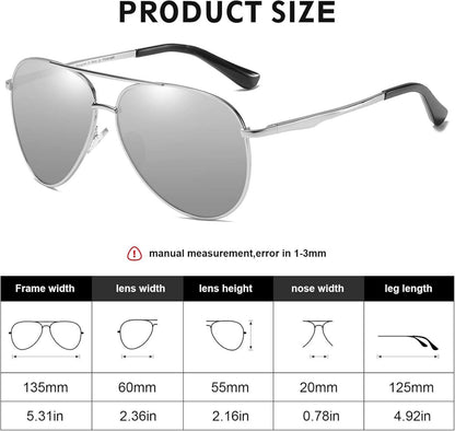 Polarisierte Pilotenbrille für Männer und Frauen UV400 Schutz