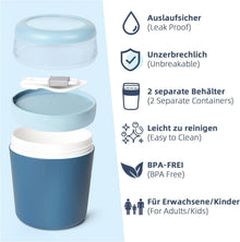 Auslaufsicherer Joghurtbecher to go, groß (250ml+500ml) mit