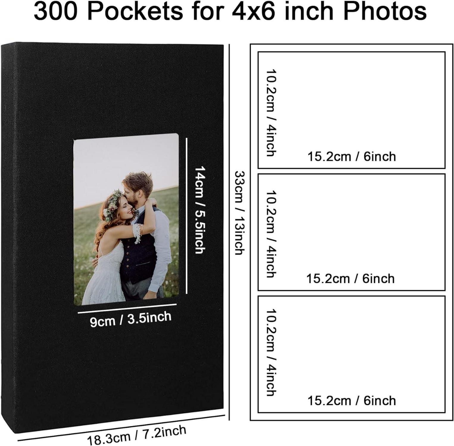Fotoalbum 300 Fotos 10x15CM Traditionell 100 Seiten Einsteckalbum