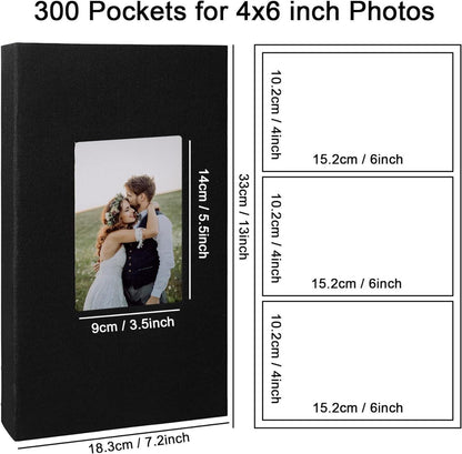 Fotoalbum 300 Fotos 10x15CM Traditionell 100 Seiten Einsteckalbum