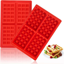 Silikon Waffelform Backform 2 Stück Herz Rechteckige Rot