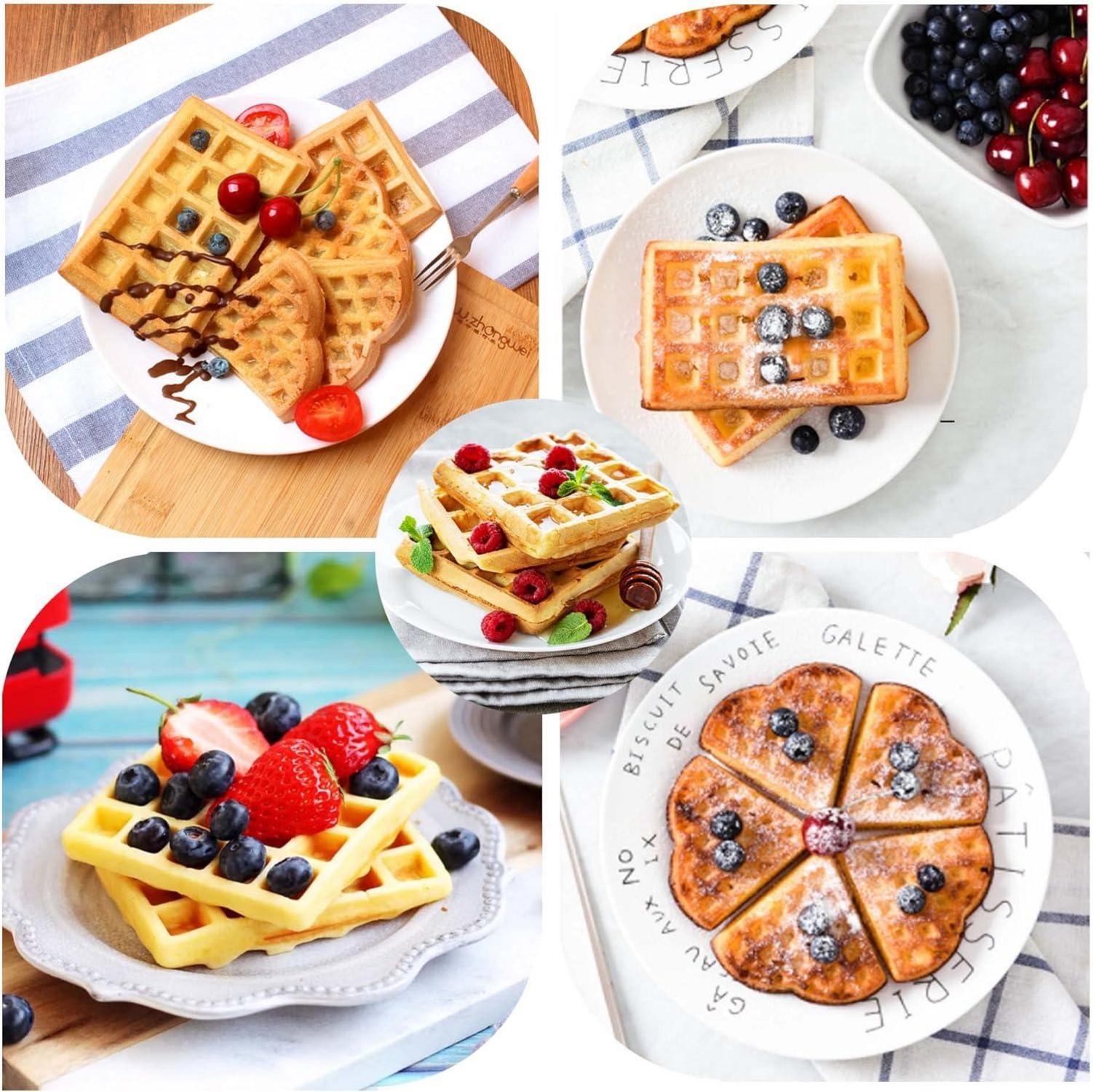 Silikon Waffelform Herz Rechteckig Backform 2er Set in Rot