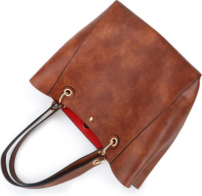 SQLP Damen Schultertasche Groß Leder Shopper - Geschenk