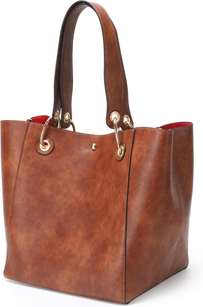 Damen Handtasche Leder Schultertasche Umhängetasche Groß Kapazität Shopper SQLP