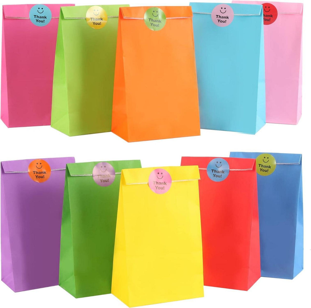 Kraftpapier Bonbon Geschenktüten 20 Stück mit Stickern