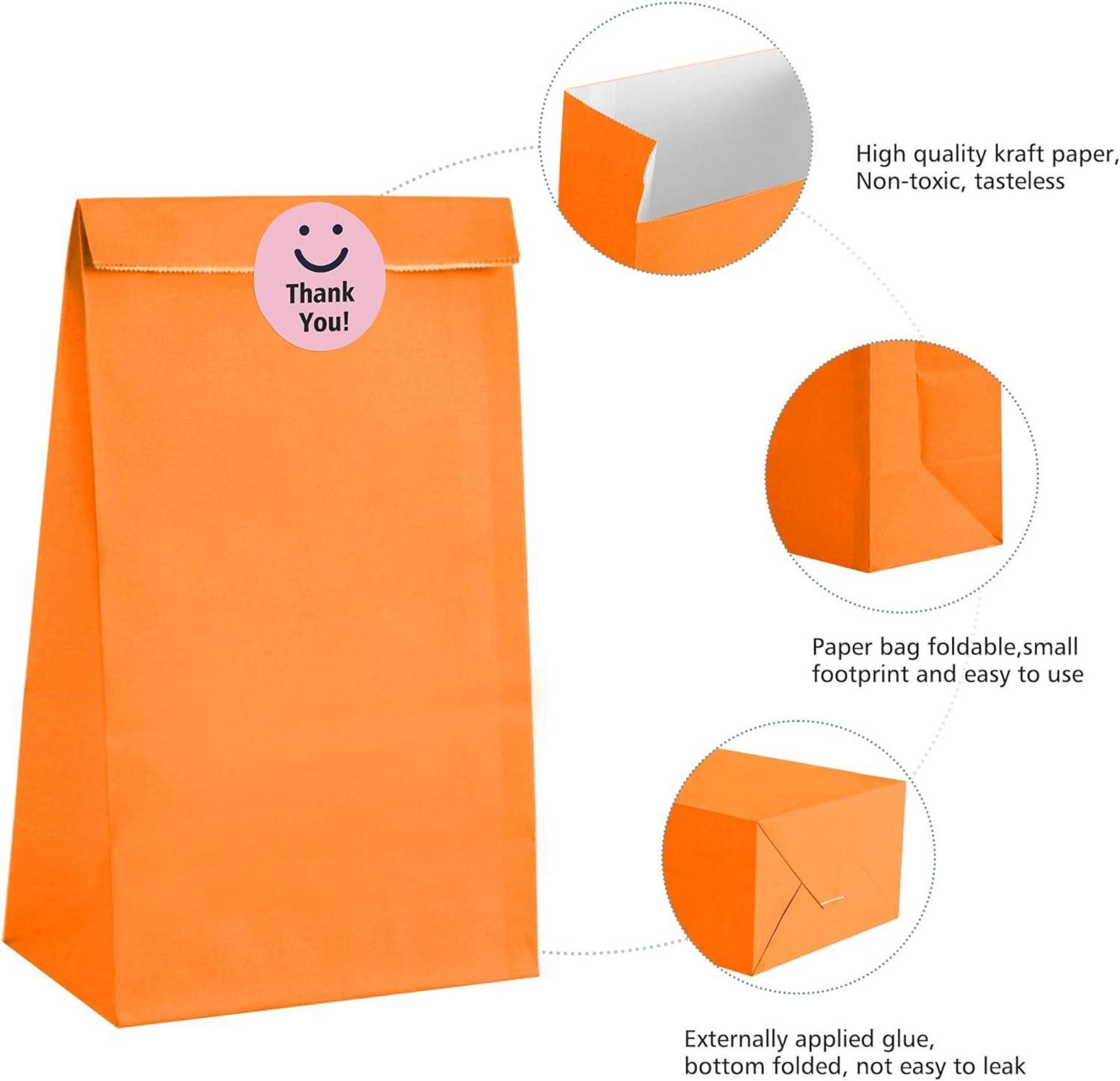 Kraftpapier Bonbon Geschenktüten 20 Stück mit Stickern