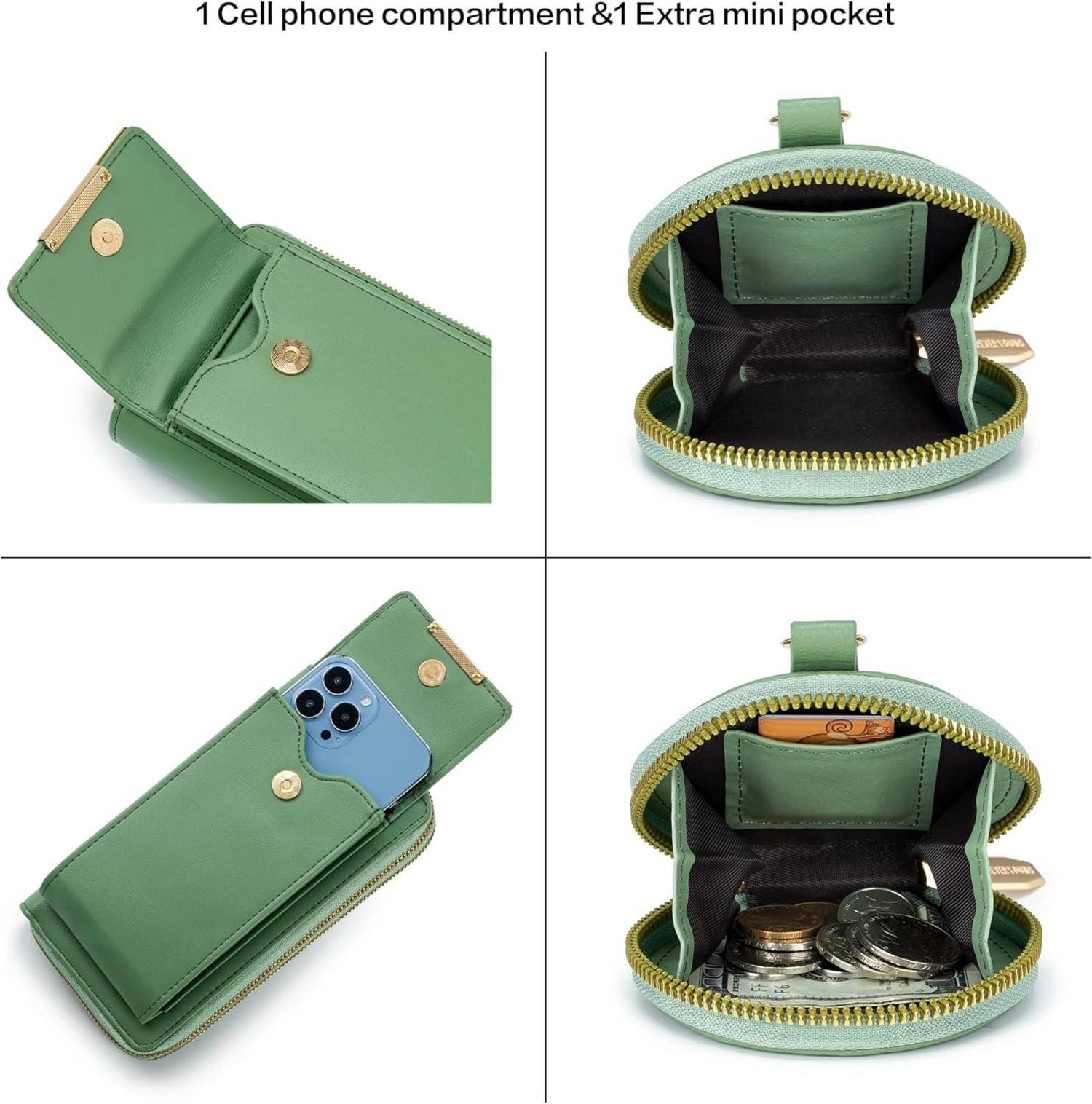 Roulens Kleine Handy Umhängetasche mit RFID-Schutz, 3-in-1 Design