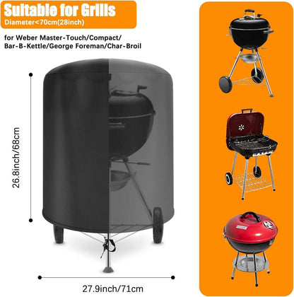 Grill Abdeckhaube Weber 57cm 500D Oxford Wasserdicht Wetterschutz Kugelgrill