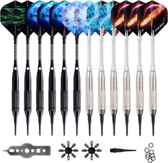 WIN.MAX Dartpfeile Set Softdarts 12 Stück Kunststoffspitze 18g