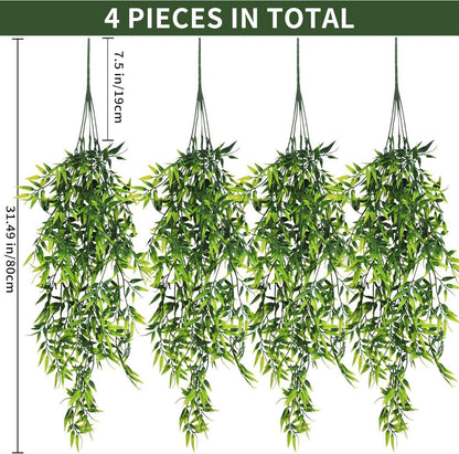 Künstliche Hängepflanzen 4er Set für Indoor Outdoor Garten