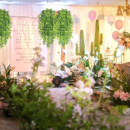 Künstliche Hängepflanzen Set 80cm Grünpflanze Kunstpflanze für Innen Außen