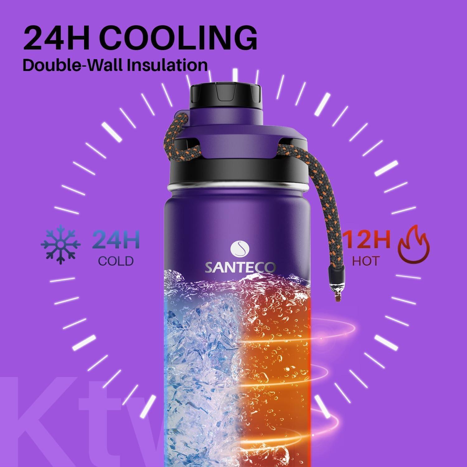 Isolierflasche Edelstahl 710ml BPA-frei Thermoskanne Sport Violett