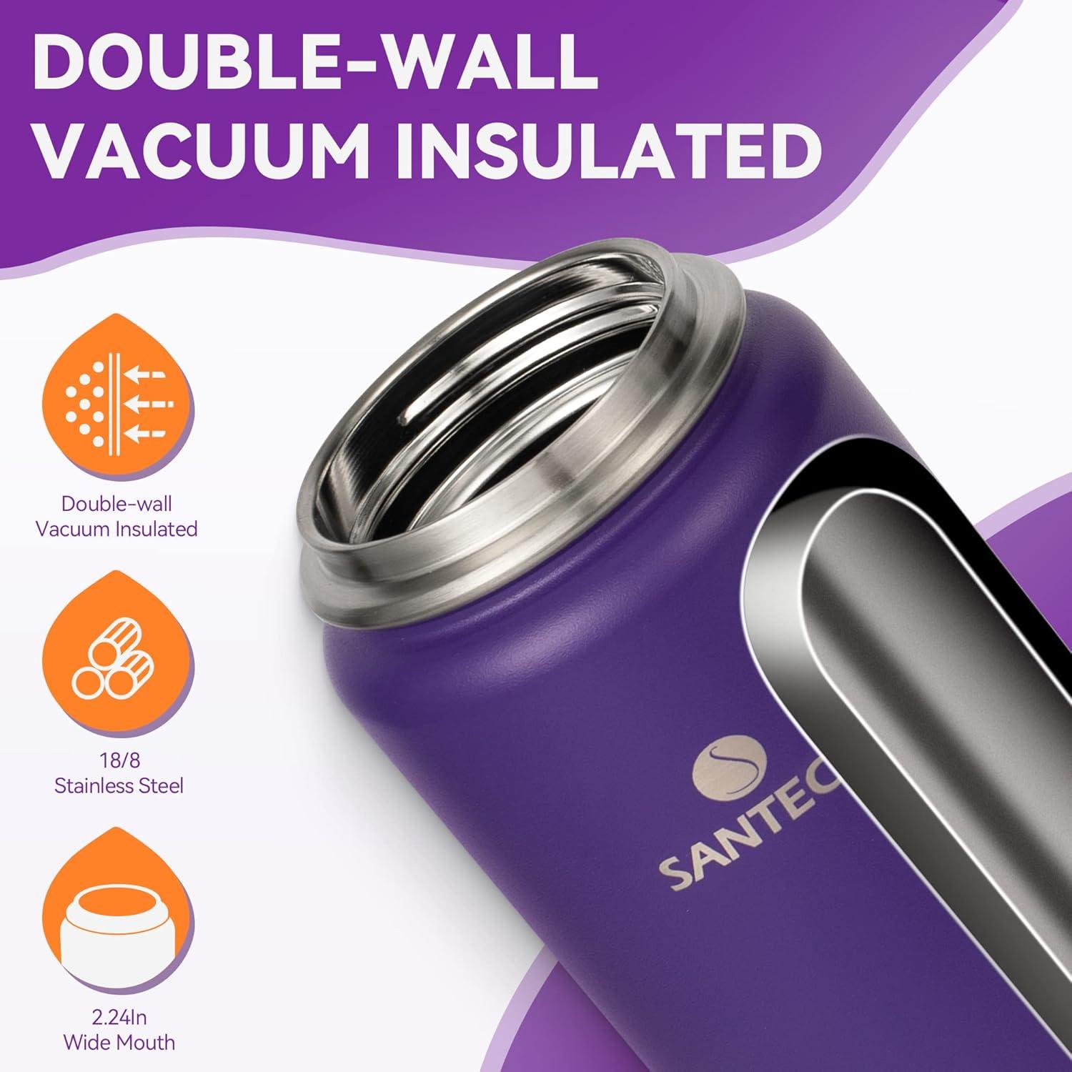 Isolierte Edelstahl Trinkflasche 500ml 710ml Violett BPA-frei Sport Yoga Camping