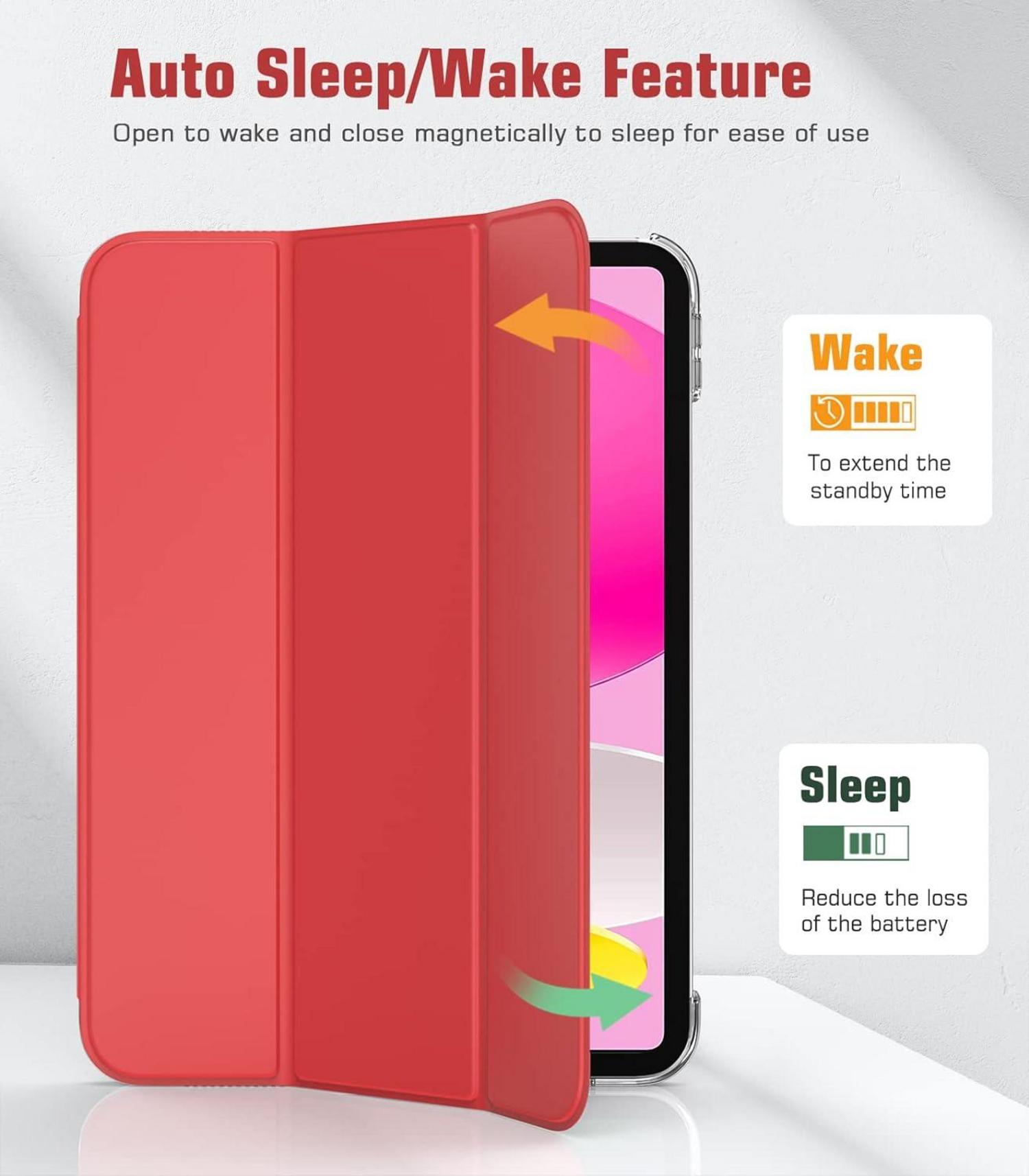 iPad 10. Generation 10,9 Zoll Hülle Schlank Smart Case Rot