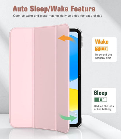 iPad 10.9 Hülle Smart Cover Auto Sleep/Wake Ständer Hellrosa