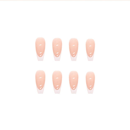 24 Stück Künstliche Nägel Lang Milky White Coffin Ballerina