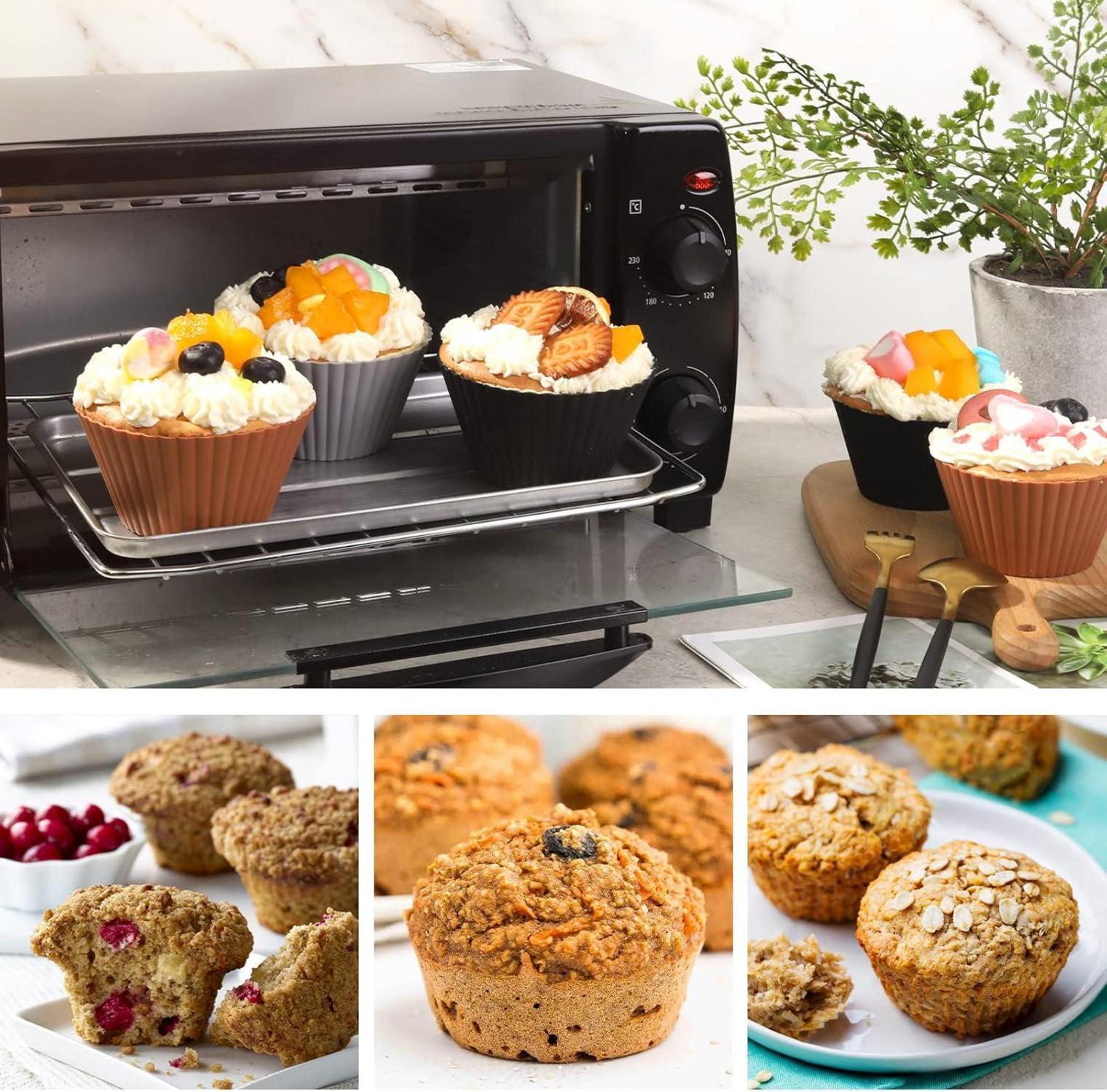 Große Silikon Muffinform Antihaft Wiederverwendbare Backform 12er-Pack