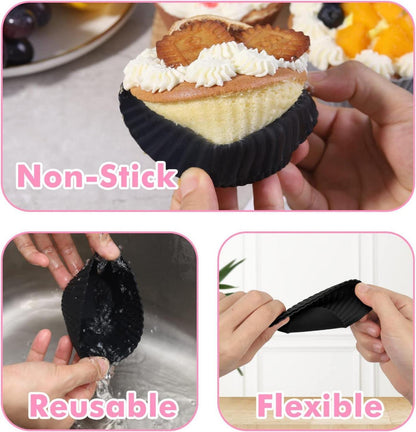 Große Muffinform Silikon Antihaft Backform Cupcake 12er-Pack