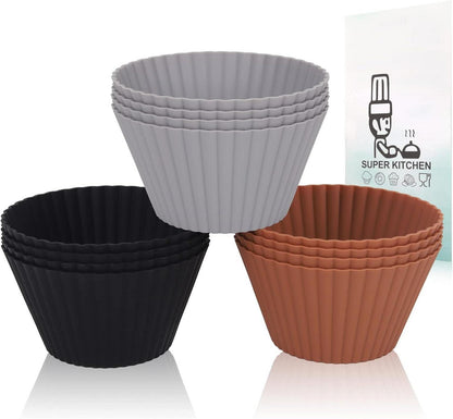 Große Silikon Muffinform Antihaft Wiederverwendbare Backform 12er-Pack