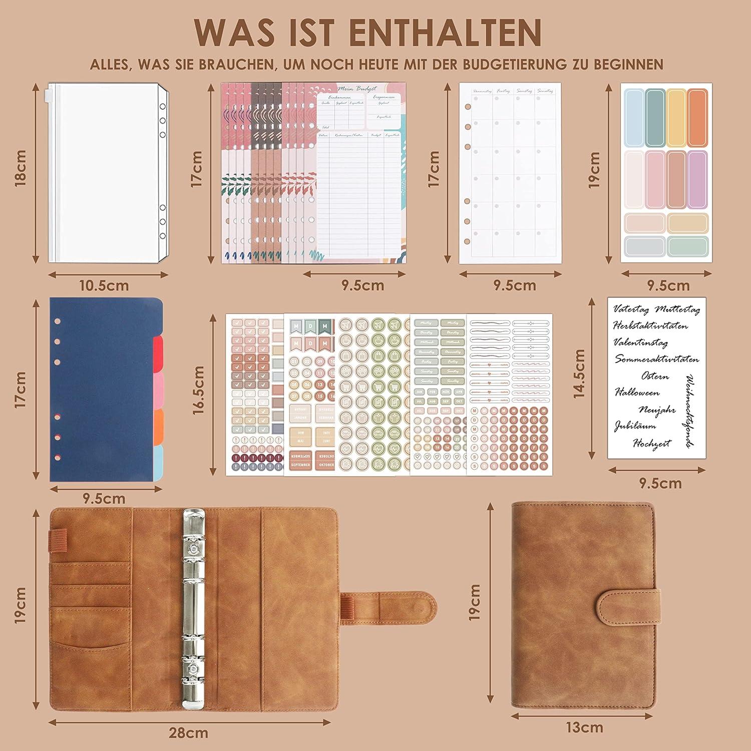 BIROYAL Budget Planner A6 PU Leder Deutsch Startset Finanzplaner
