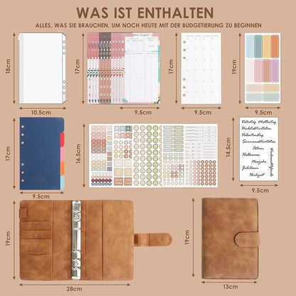 BIROYAL Budget Planner A6 PU Leder Deutsch Startset Finanzplaner