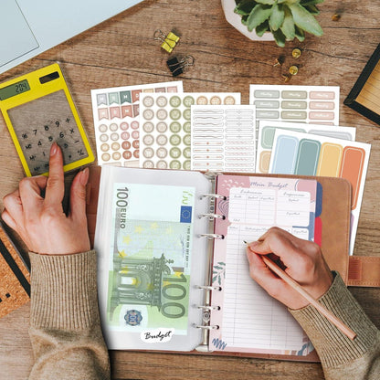 Budget Planner Deutsch A6 PU Leder Startset 12 Duplex Budgetblätter 14
