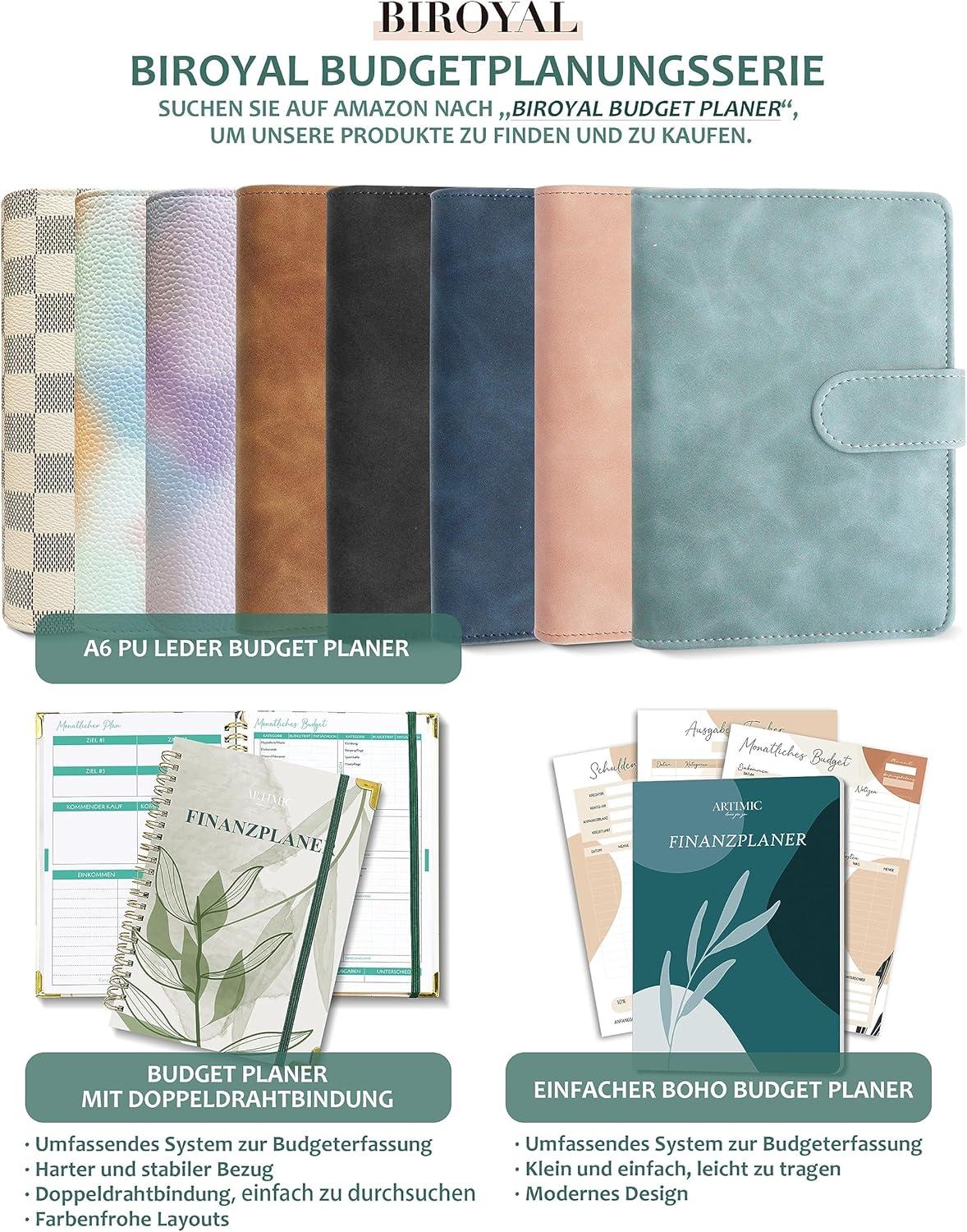 BIROYAL Budget Planner A6 PU Leder Deutsch Startset Finanzplaner