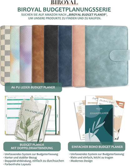 BIROYAL Budget Planner A6 PU Leder Deutsch Startset Finanzplaner