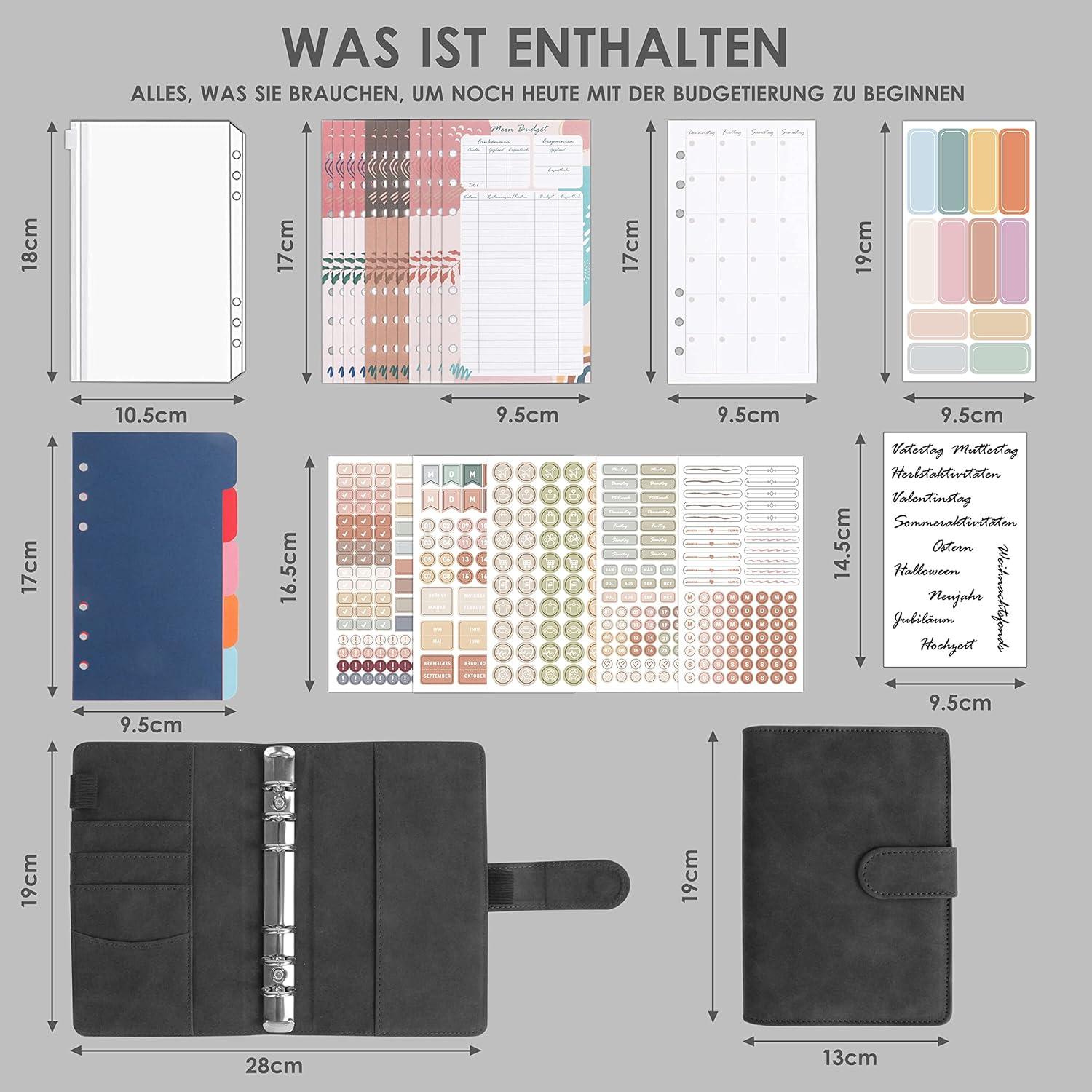 Budget Planner Deutsch A6 PU Leder mit