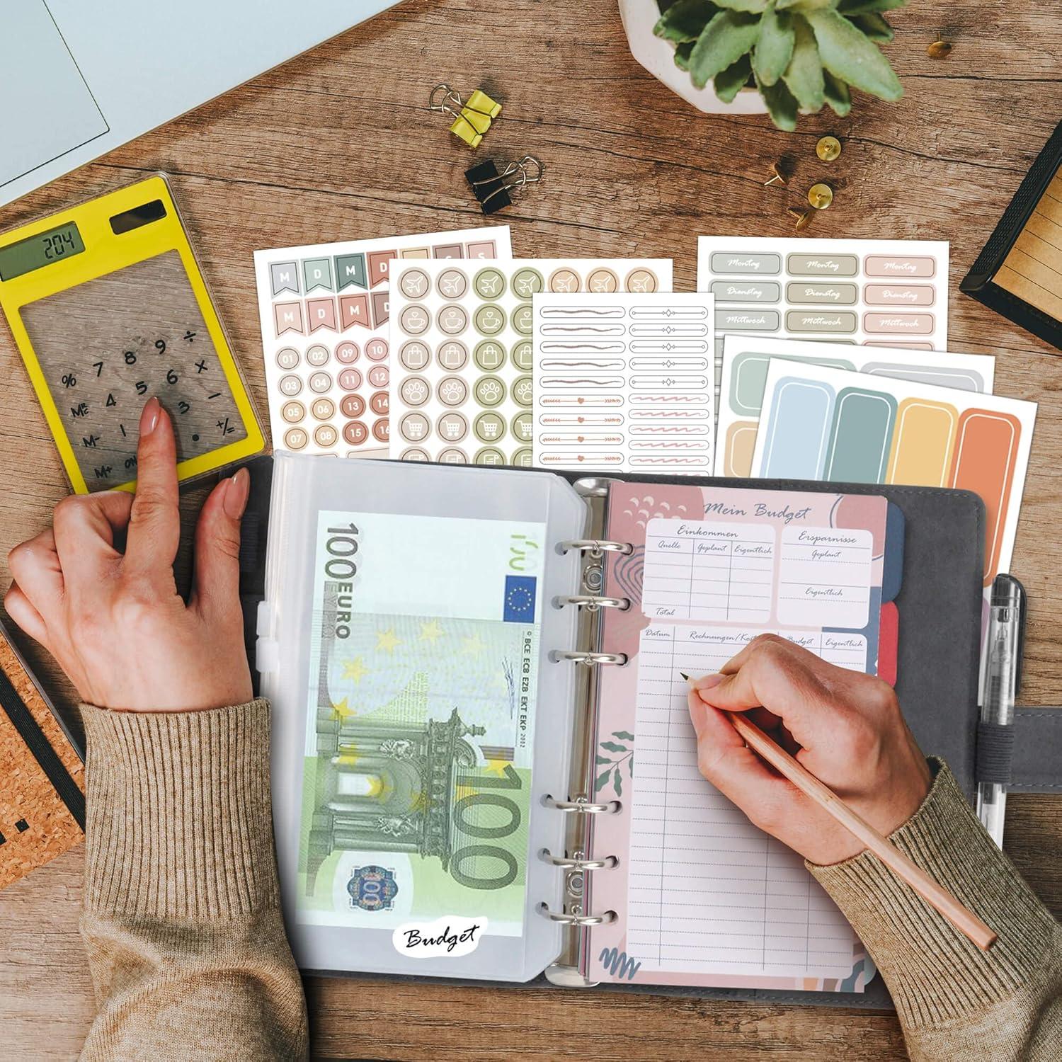 BIROYAL Budget Planner A6 PU Leder Deutsch Startset 12 Duplex Budgetblätter