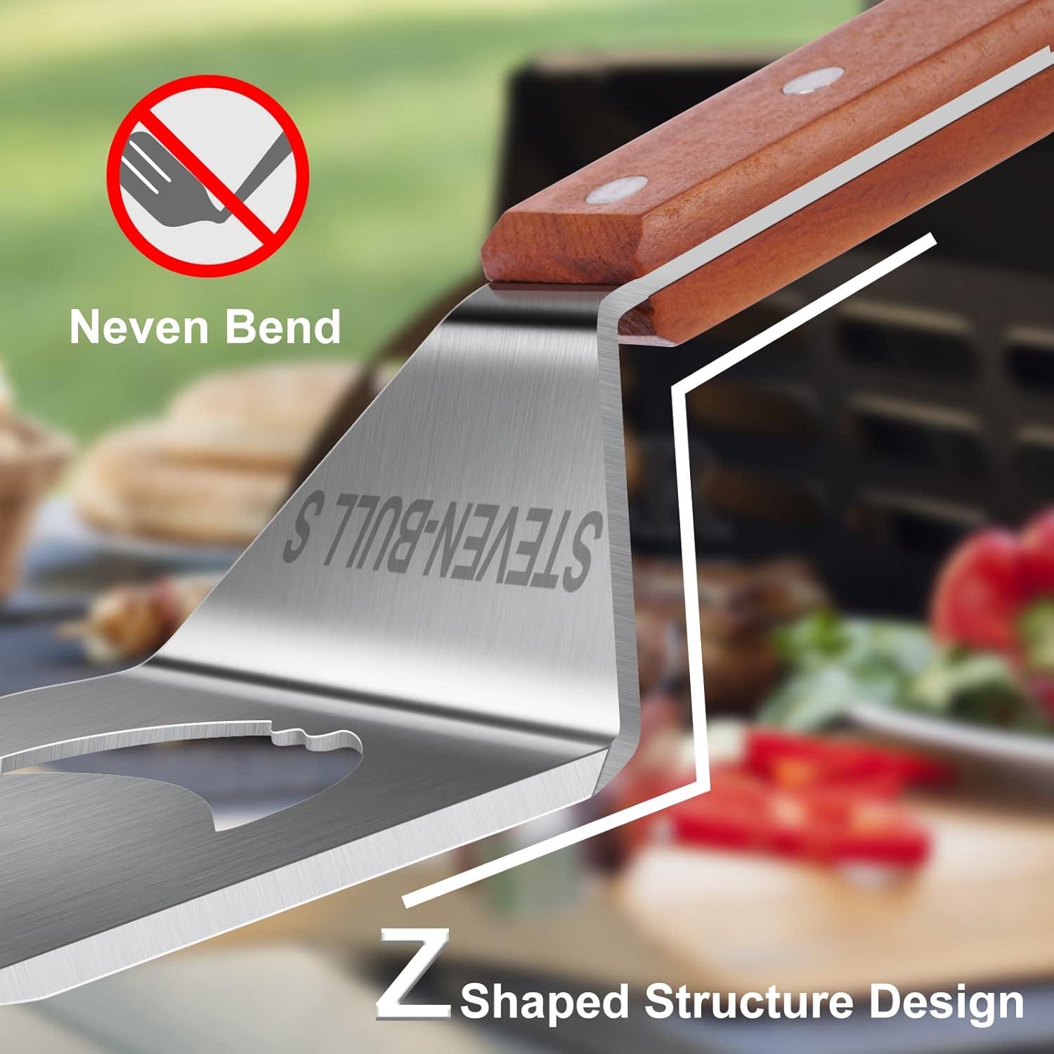 7-in-1 Grillspatel Set für Outdoor BBQ - Edelstahl