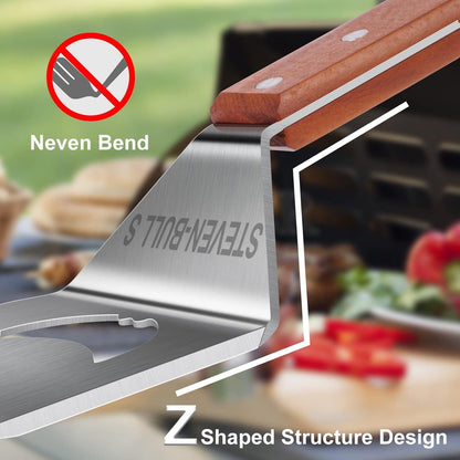7-in-1 Grillspatel Set für Outdoor BBQ - Edelstahl