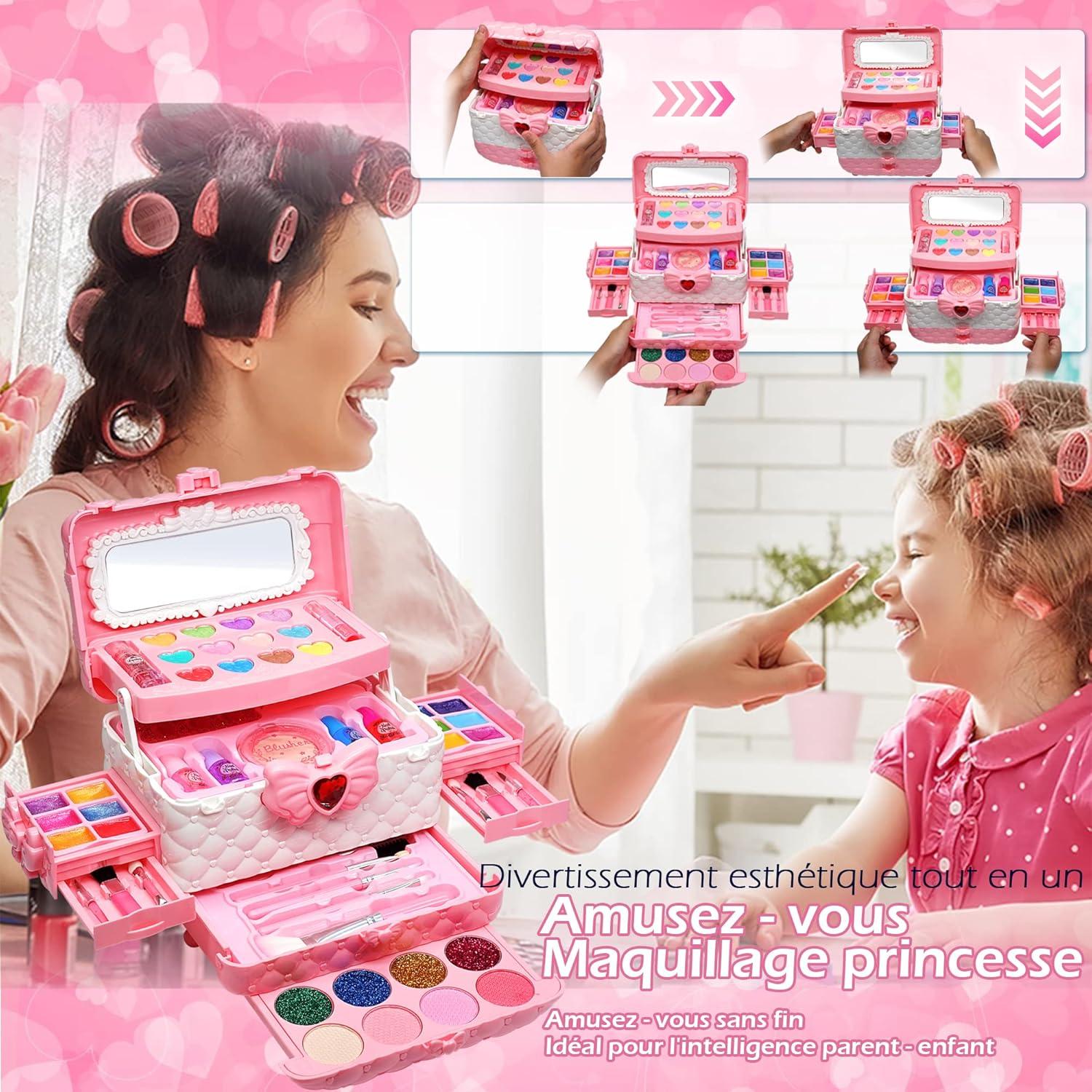 Kinderschminke Set Mädchen 57-teilig Schminkkoffer Mädchen Spielzeug 4-12Jahre