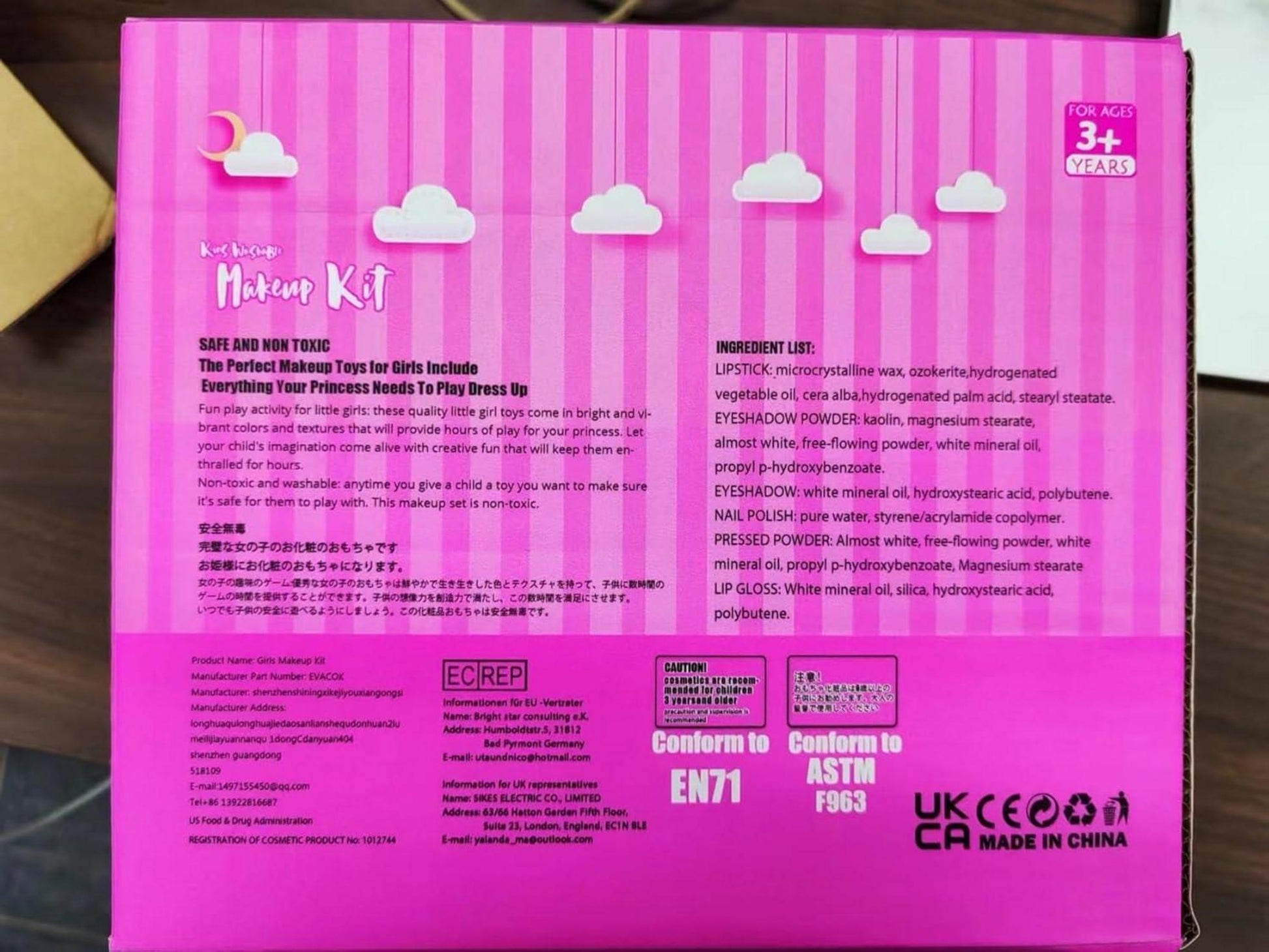 Kinderschminke Set Mädchen Make Up, 57-teiliges Schminkkoffer Spielzeug