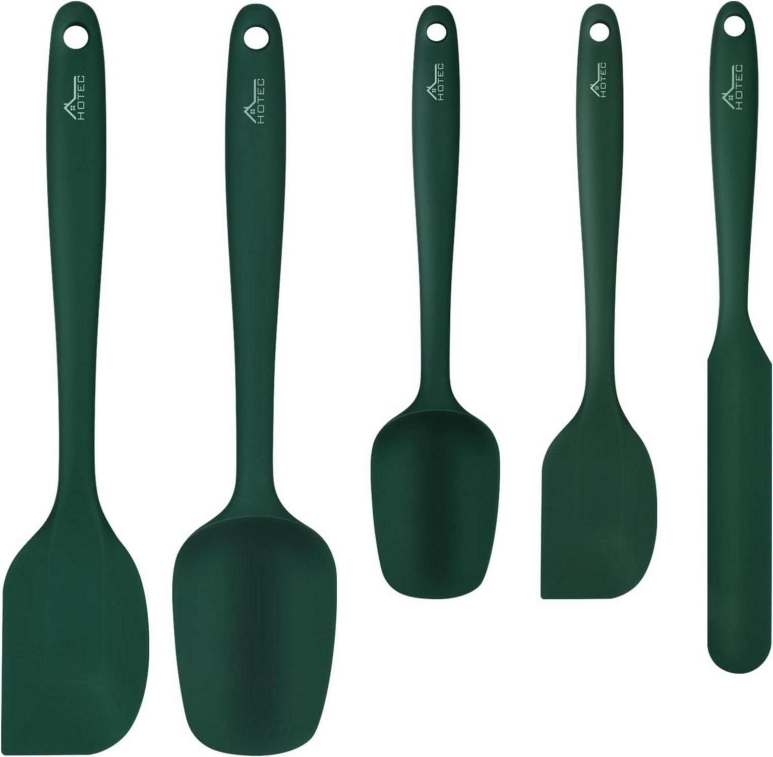 Silikon Pfannenwender Set Antihaft 5-teilig dunkelgrün BPA-frei