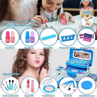 Kinderschminke Set Mädchen Make Up Spielzeug 57-teilig Geburtstags Geschenke