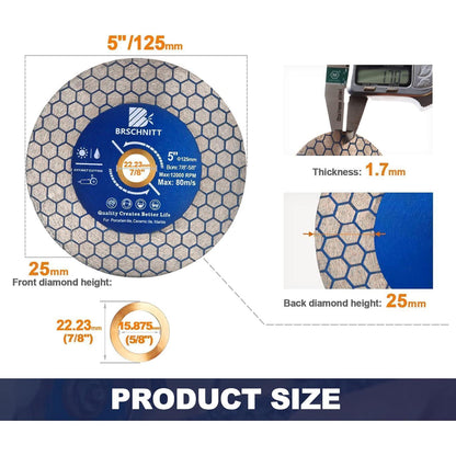 Diamant Trennscheibe 125mm doppelseitig, 5 Stück