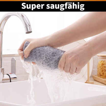 4er-Set Mikrofasertücher Saugfähige Küchentücher 40x70 cm Grau