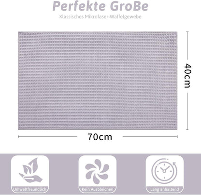 4er-Set Microfasertücher Küchentücher 40x70cm Saugfähig Grau