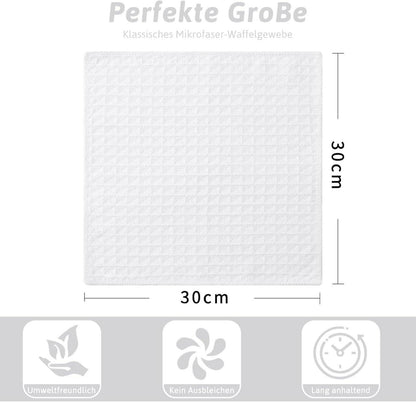 6er-Set Mikrofasertücher 30x30cm Weiß Küchentücher Geschirrtücher