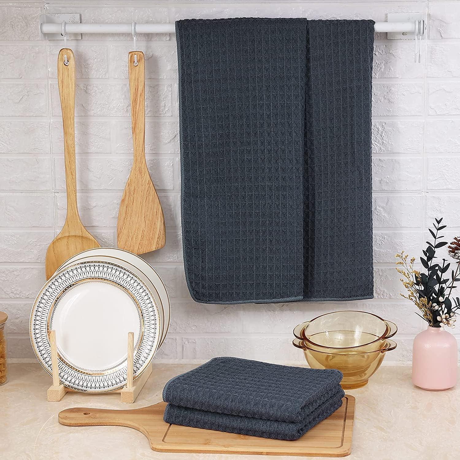 Moosfor Microfasertücher 4er-Set Küchentücher 40x70cm Saugfähig Dunkelgrau