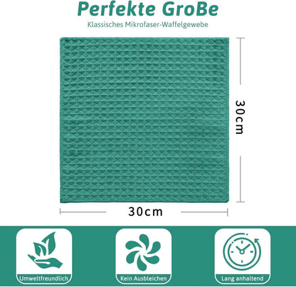 6er Set Mikrofasertücher Saugfähige Küchentücher 30x30 cm Grün