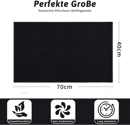 4er Set Saugfähige Küchen Microfasertücher 40 x 70 cm Schwarz