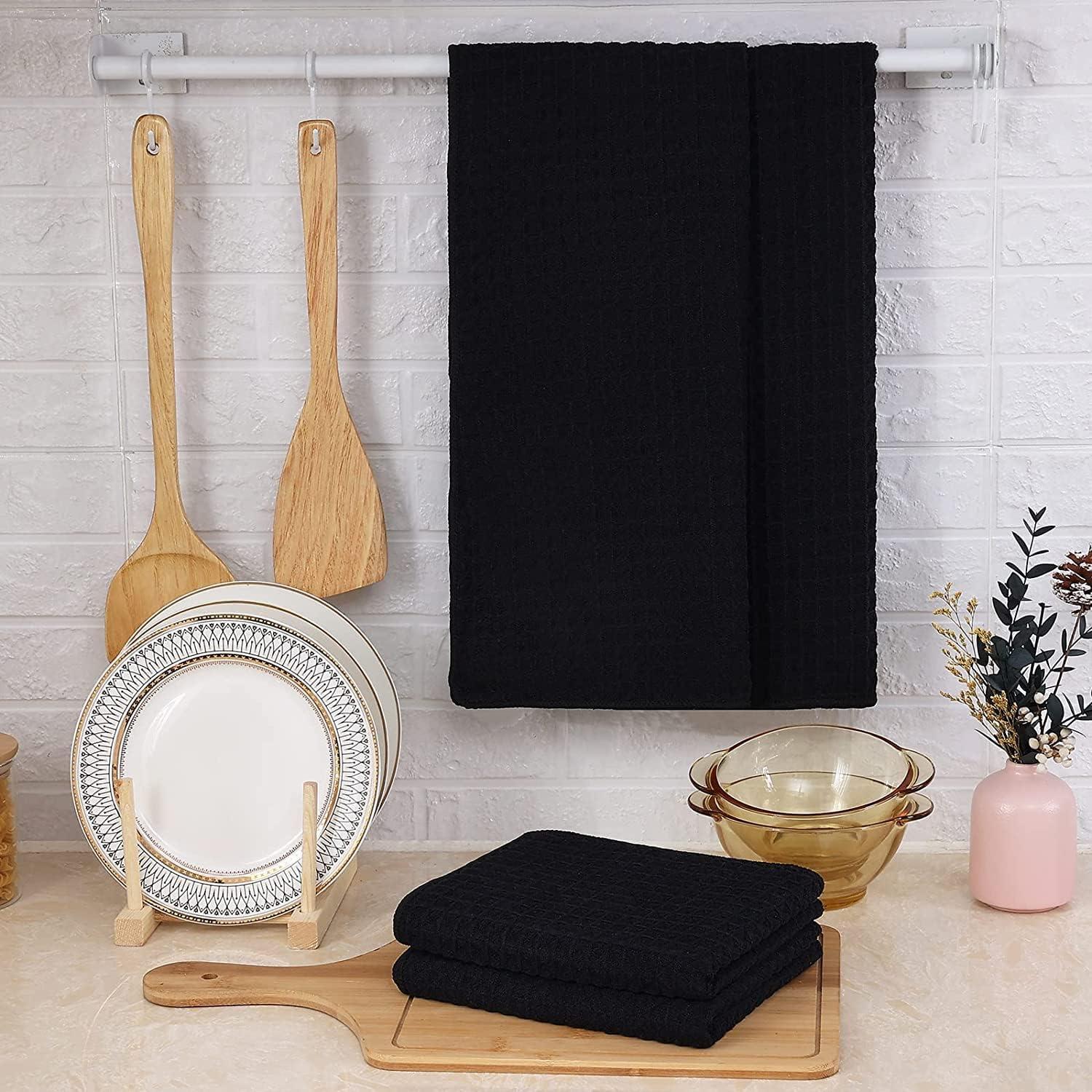 4er Set Saugfähige Küchen Microfasertücher 40 x 70 cm Schwarz