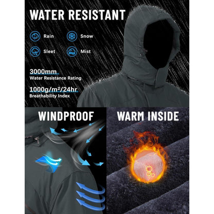 Herren Winterjacke wasserdicht & winddicht mit Fleece-Futter