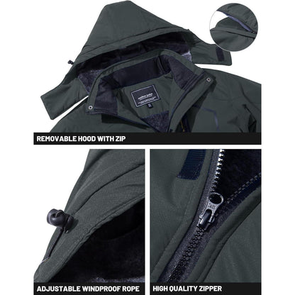Herren Winterjacke wasserdicht & winddicht mit Fleece-Futter